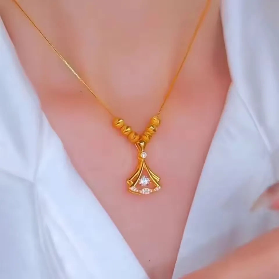 Gold Plated Fan Necklace