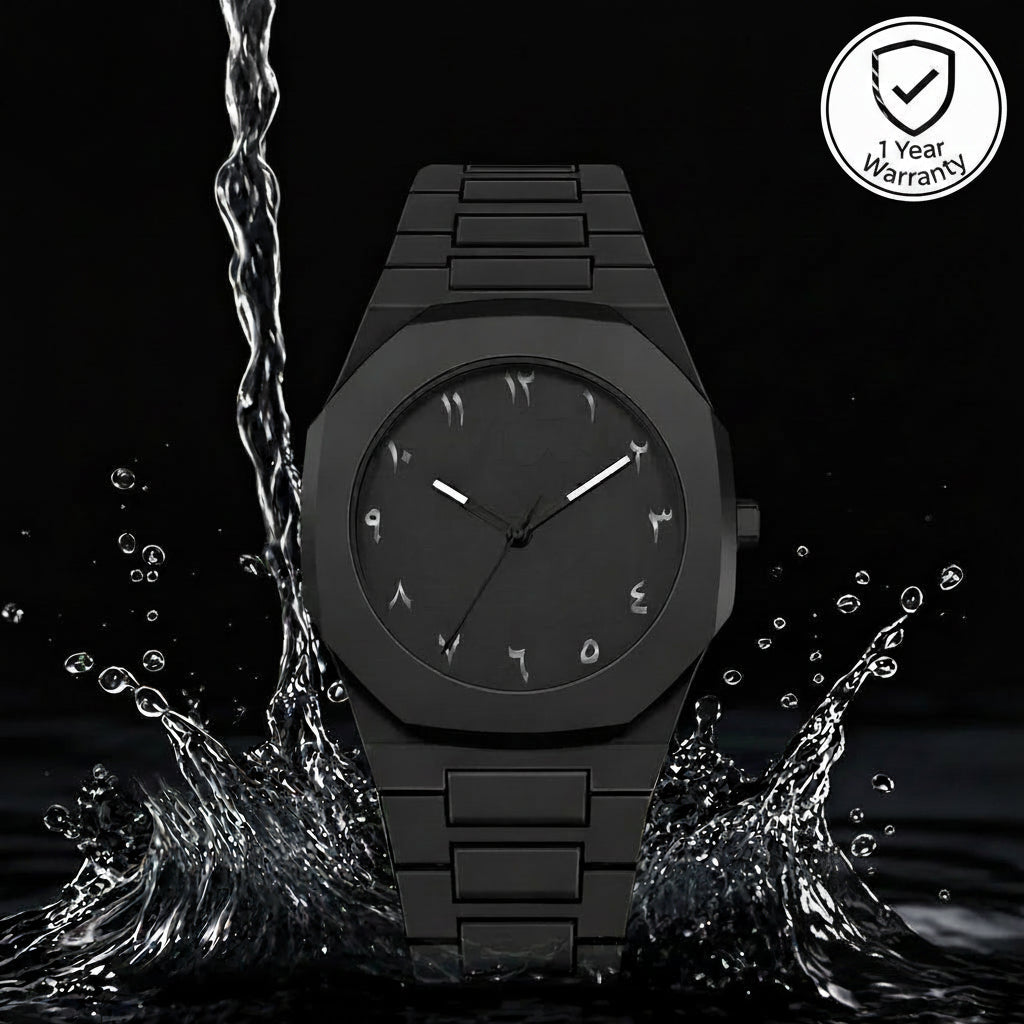 Arabic Aura Men's Watch | Royal Edge Matte Black