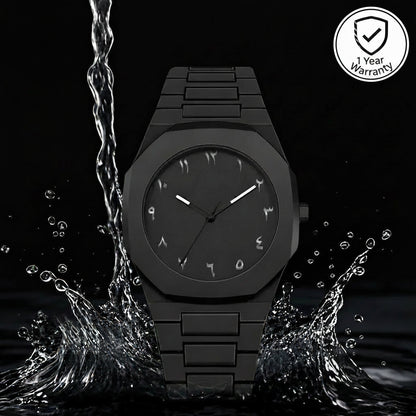 Arabic Aura Men's Watch | Royal Edge Matte Black