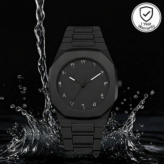 Arabic Aura Men's Watch | Royal Edge Matte Black