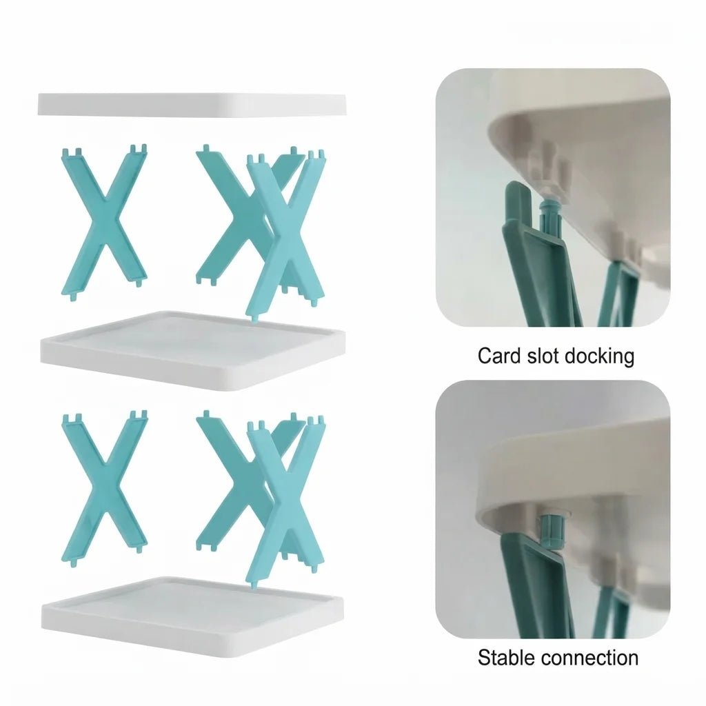 X Shaped Folding Shoe Rack — Holds 30 Pairs