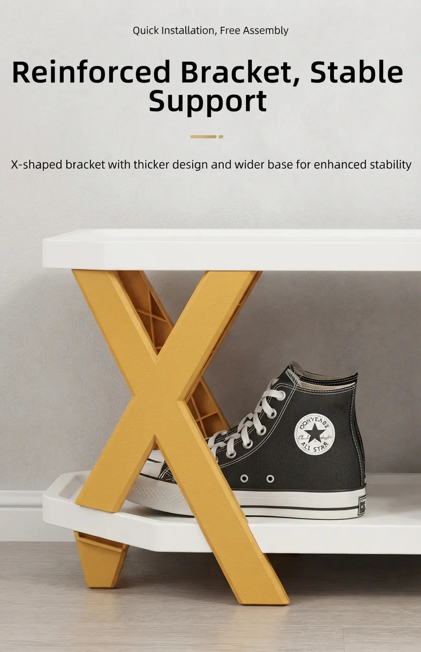 X Shaped Folding Shoe Rack — Holds 30 Pairs