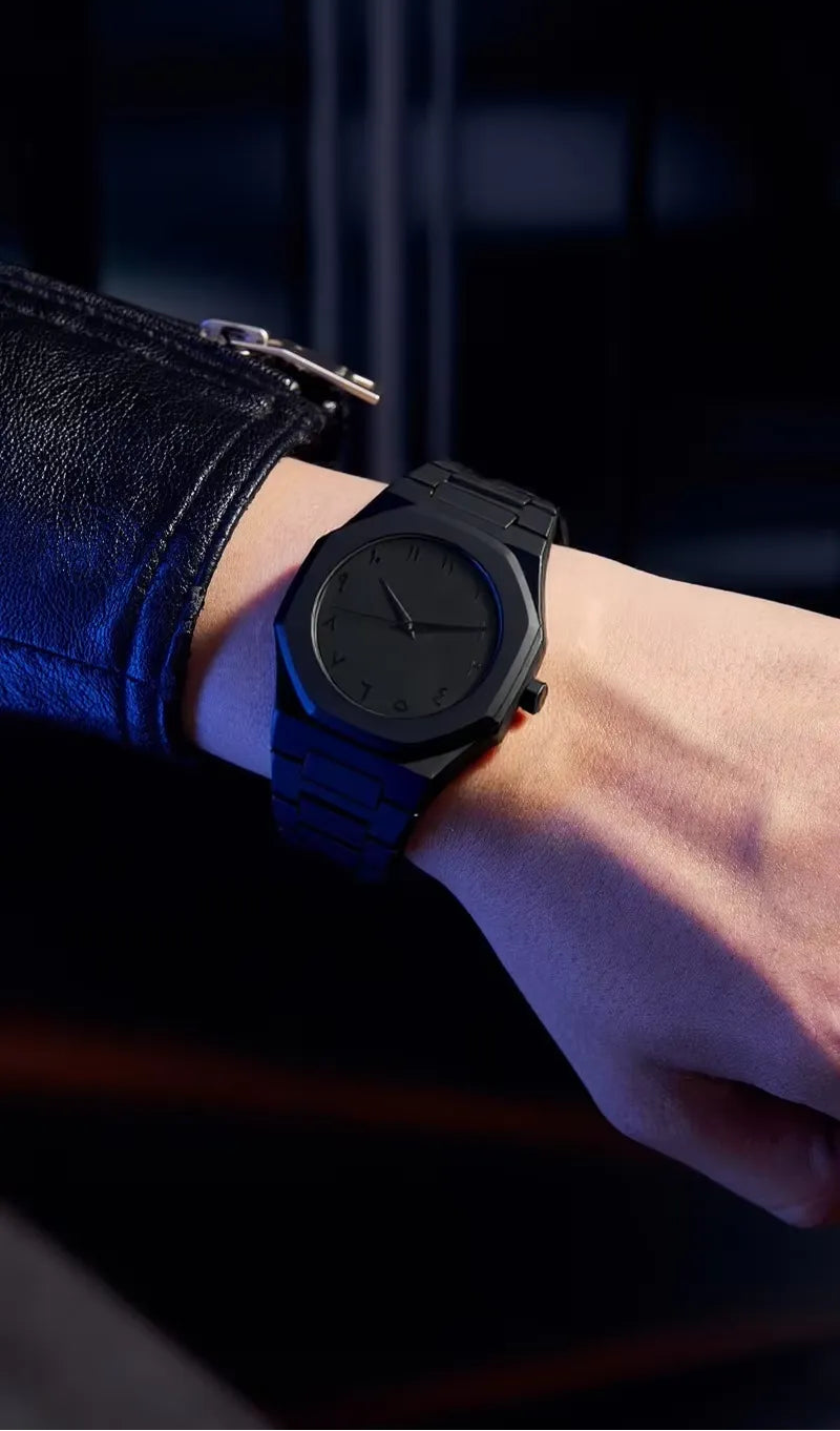 Arabic Aura Men's Watch | Royal Edge Matte Black