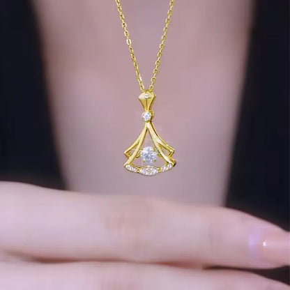 Gold Plated Fan Necklace