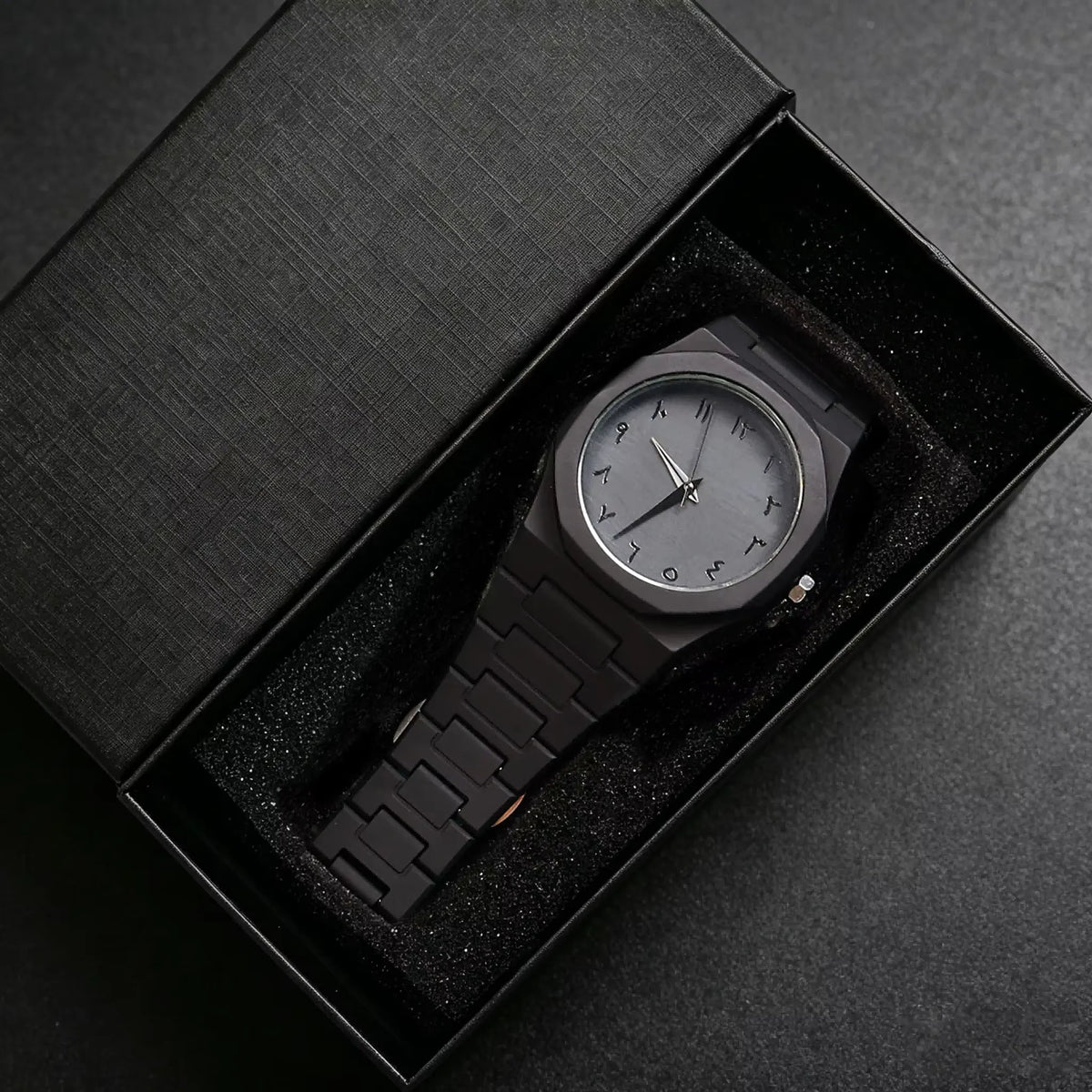 Arabic Aura Men's Watch | Royal Edge Matte Black